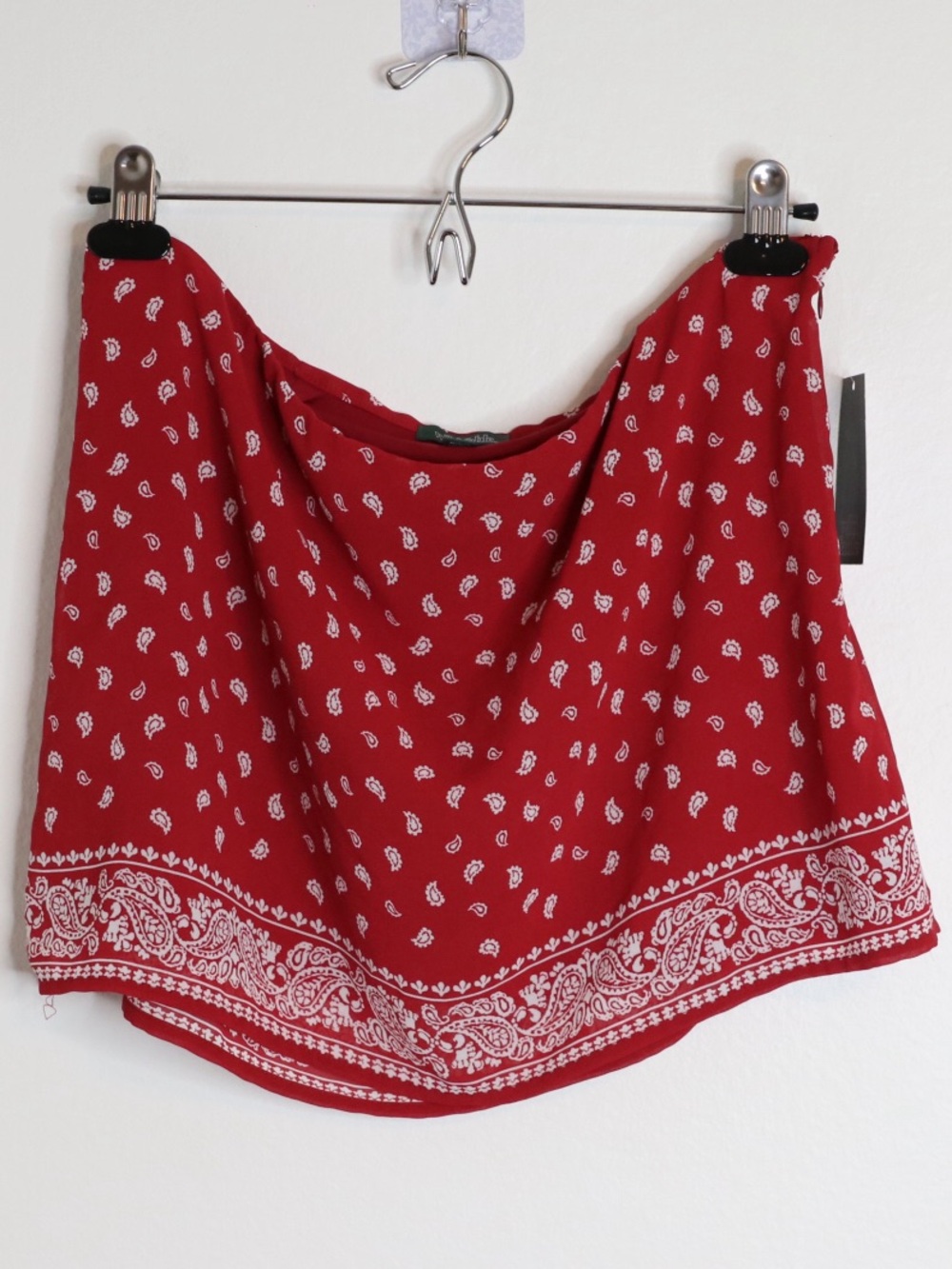 Wild Fable Red Bandana Paisley Mini Skirt NWT M
